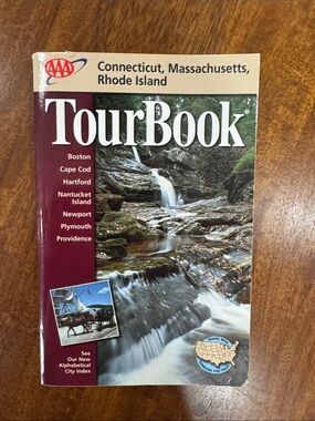 2000 Y2K Fun AAA TourBook Travel Guide - Burgundy and Cream